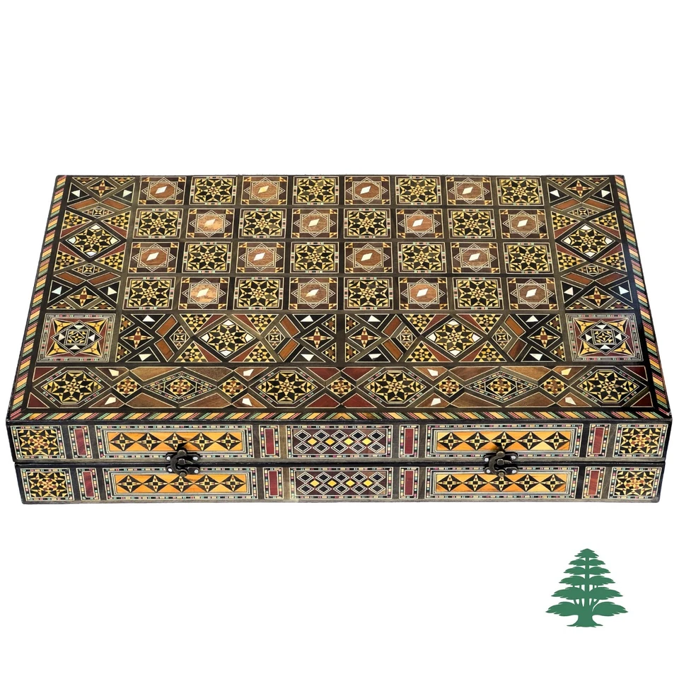 Backgammon Board and Chess Set Wide and Large Size From Lebanon - Real Pearls - Image 2 of 4