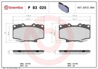 Brembo Bremsbelagsatz Scheibenbremse Prime P 83 025 FüR 80 Cruiser Toyota Land