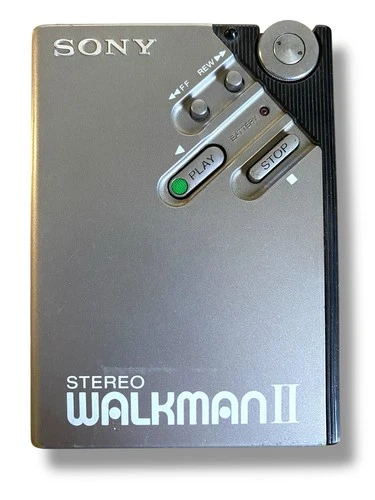 Vintage Sony Stereo Walkman II WM-2 Cassette Player Silver Metal PARTS / REPAIR