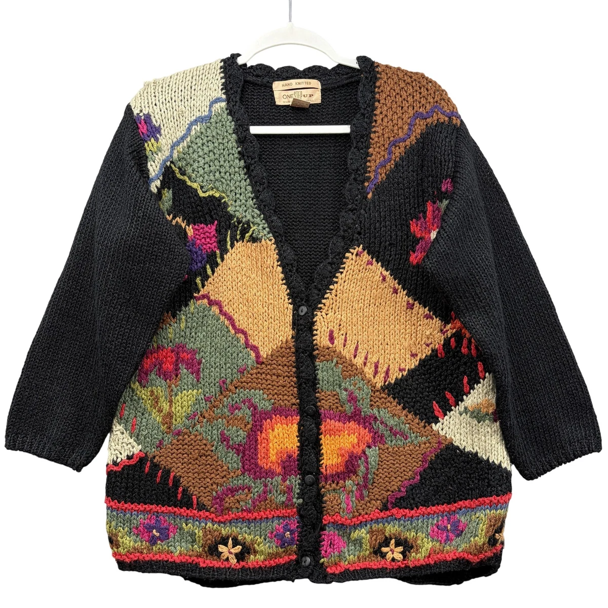 USA VINTAGE ONE STEP UP COLORFUL ELEPHANT DESIGN KNIT/アメリカ古着 