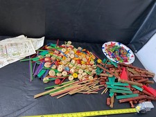 Tinker Toys w/ Lincoln Logs w/ Lite-Brite Pegs vintage huge lot toys