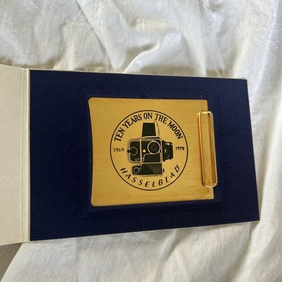 Hasselblad Ten Years on the Moon, 1969-1979 Gold Dark Slide.  New with cover.