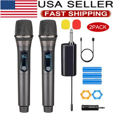 2pcs Handheld Microphone System Mic Pro UHF Wireless Microphones Karaoke Kit