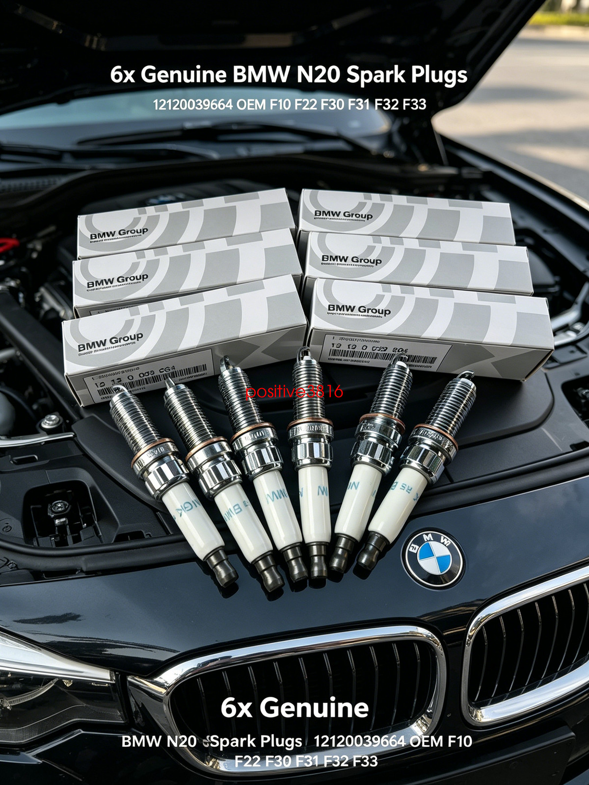 6x Genuine BMW N20 Spark Plugs 12120039664 OEM F10 F22 F30 F31 F32 F33