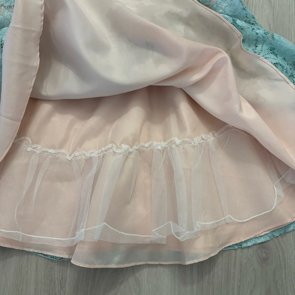 Rare Editions Dress Big Girls Scalloped Lace Fit And Flare Dress Wedding Sz 14.5 - Image 3 of 4