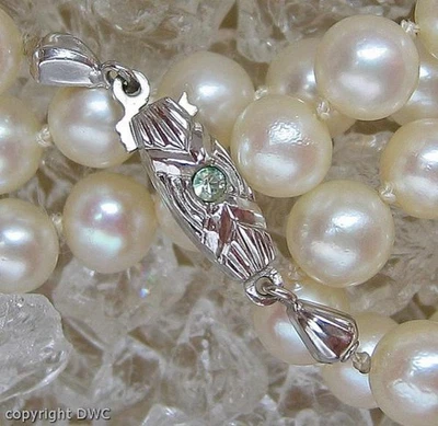 Collier in 835 Silber mit Perlen Perle Kette Hals Tracht Länge 63 cm - Bild 1 von 4
