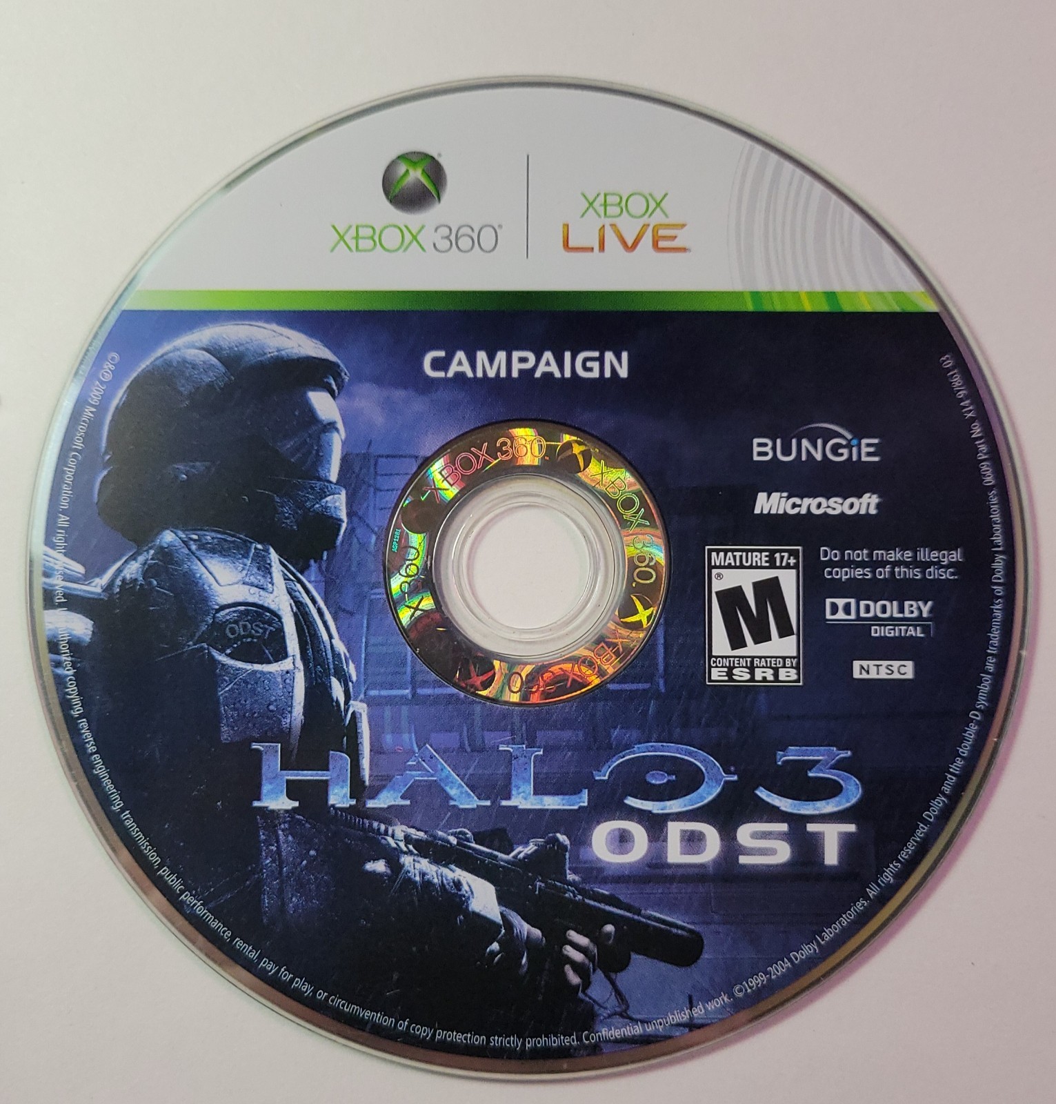 Halo 3 ODST Microsoft Xbox 360 - Campaign Disc Only