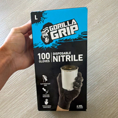 Gorilla Grip Disposable Nitrile Gloves Large 100 Count 4 Mil
