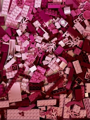 LEGO Pink Bricks & Parts Lot 14 oz Mixed Plates Slopes Flowers AFOL MOC As Shown