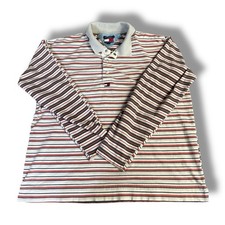 Vintage  90's Tommy Jeans Hilfiger Men's Large Rugby Polo Shirt White XXL