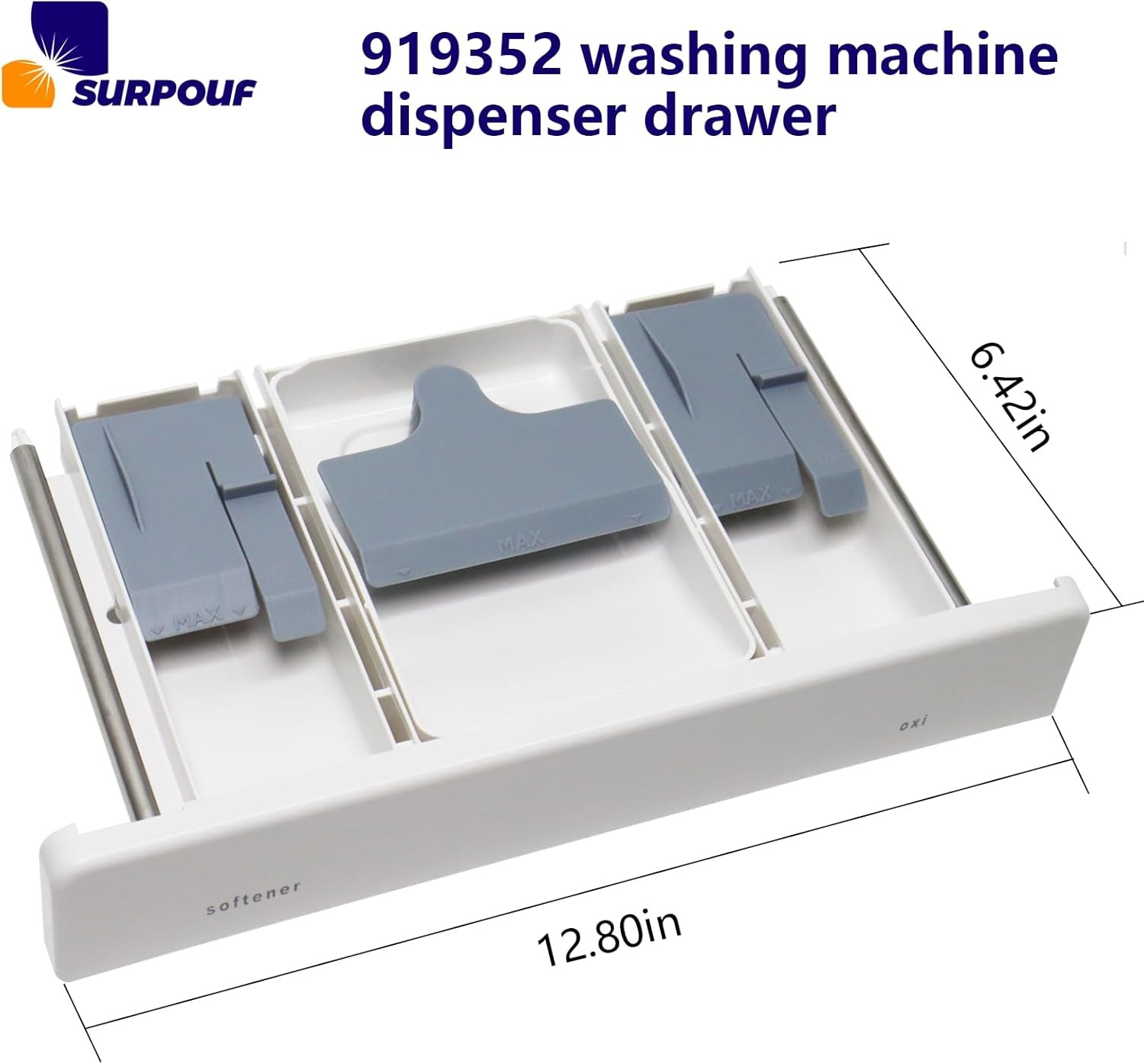 W10919352 Washing Machine Dispenser Drawer Replacement Compatible with as pic 