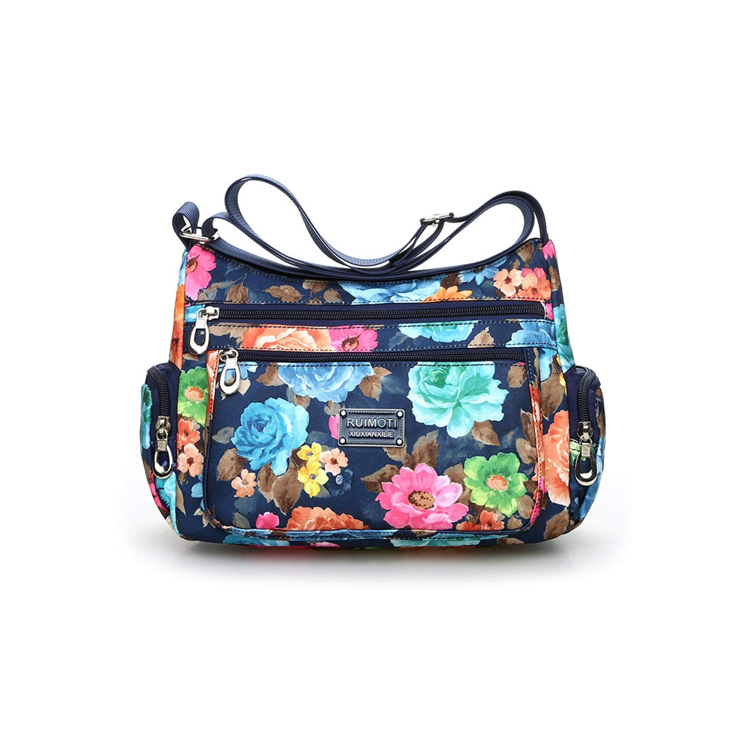 Crossbody Bags for Nylon Shoulder Bag Floral Multi-Pocket Purses and Handbags...