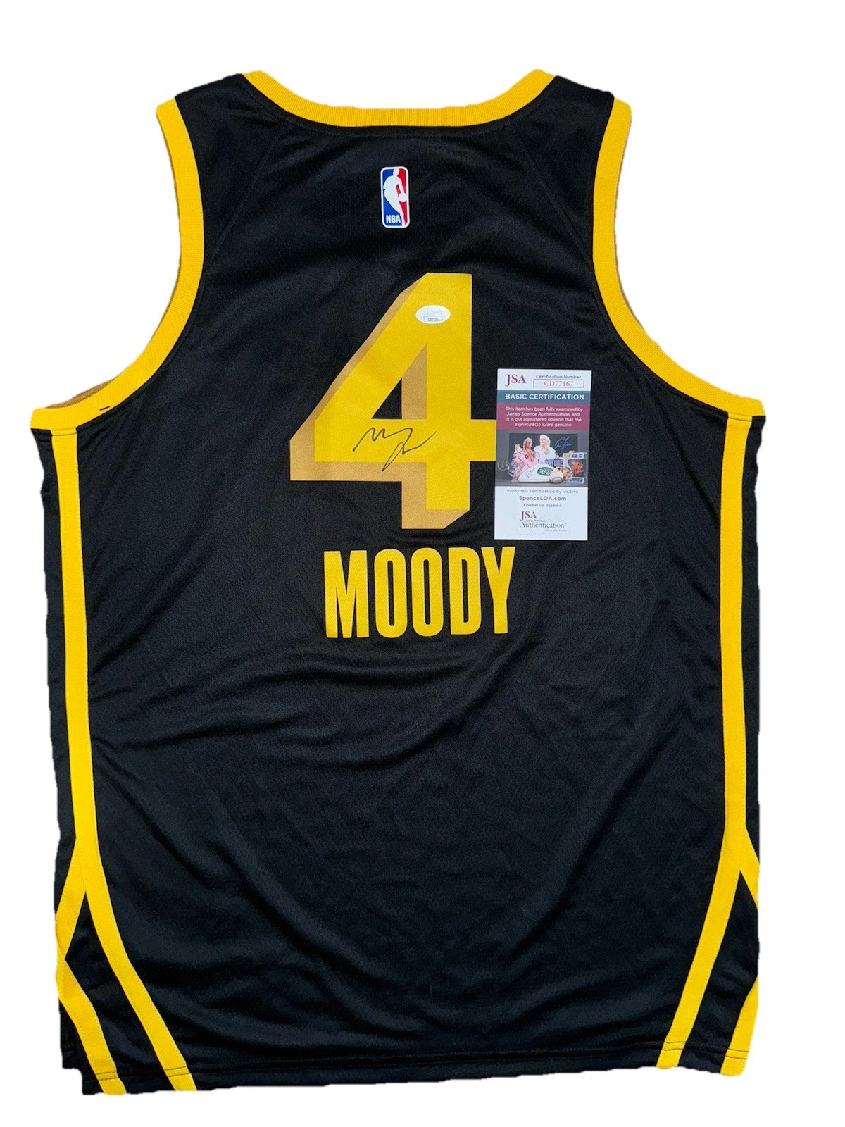 MOSES MOODY signed auto GOLDEN STATE WARRIORS Jersey w/ COA JSA CD77167
