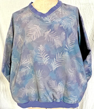 VTG Forresters Ladies Golf V-Neck Pullover Windbreaker Women's Fern Leaf  XL