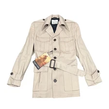 VTG 1970's Safari Belted Match-UPS Puritan Caribou Coat Disco 40R NWF Old Stock