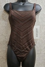 Vintage Late 1980's/1990's Jantzen Women's Swimsuit New w/ Tags Dark Brown