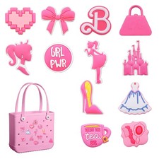 Yonuni 12Pcs Charms for Bitty Bogg Bag Accessories,PVC Pink Princess