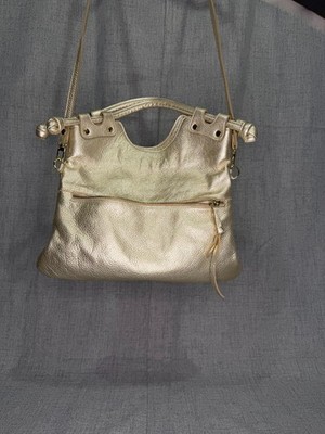 Pietro NYC Gold Metallic top handle purse