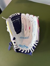 Rawlings 10in Storm T-ball Glove RHT white and purple Girls Righty 