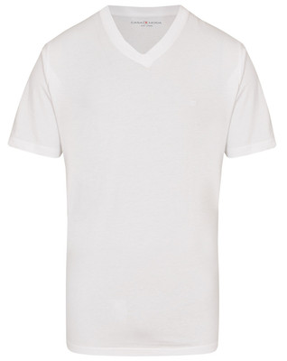 Casa Moda T-Shirt Doppelpack V-Neck weiß 092600 000