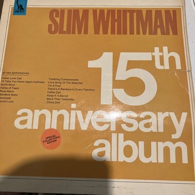 Slim Whitman - 15th Anniversary Album Used Vinyl Record - 80  Like New Genuine