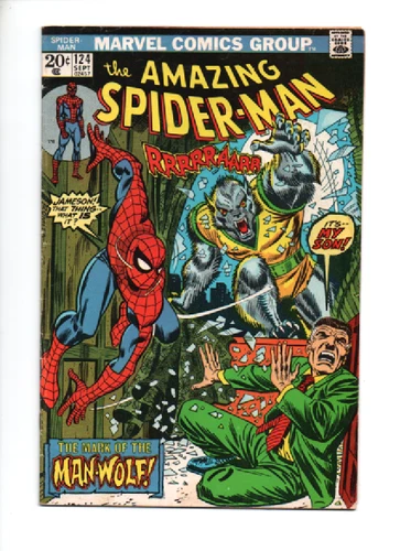 AMAZING SPIDER-MAN #124 VG 4.0 1ST MAN-WOLF APP (CONWAY/KANE) ROMITA COVER ART