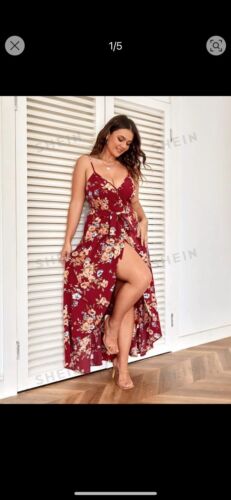 Women’s Plus Size 18 SHEIN Red Floral Sundress NWT