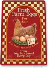 Tinworld TIN Sign “Fresh Eggs Farm Metal Decor Wall Art Store Kitchen Bar A389
