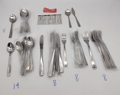 Lot New VTG NOS 48 pcs Oneida Post Road Northland Stainless Steel Flatware Japan