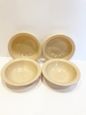 4 Vintage Melamine Texas Ware Berry Bowls 110 Beige 4.5โ Made In USA