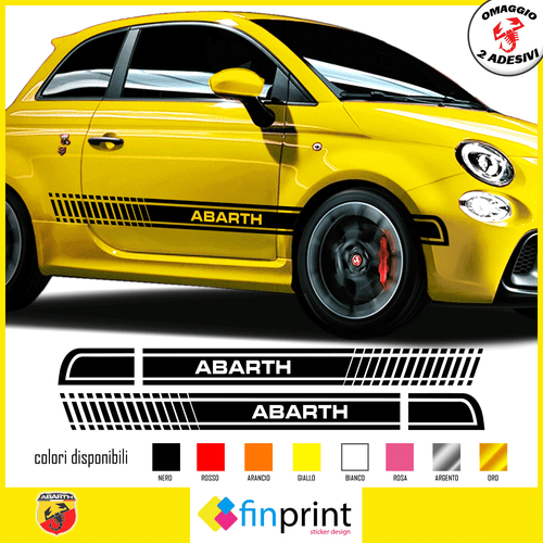 fasce fiancate FIAT 500 ABARTH ASSETTO CORSE adesivo fiancate stickers adesivi - Foto 3 di 3