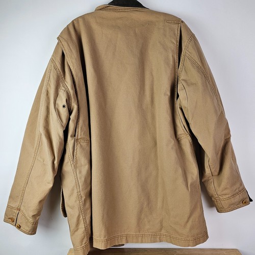 LL Bean Jacket Mens XL Chore Barn Coat Wool Liner Original Field Work Wear Beige - Picture 11 of 13