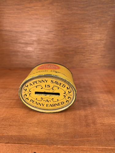 1920s Patton's Sun-Proof Liquid Lead Paints Mini Advertising Penny Bank Tin - Picture 6 of 8