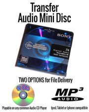 Minidisc mini disc to CD or WAV Transfer Copy Convert Service
