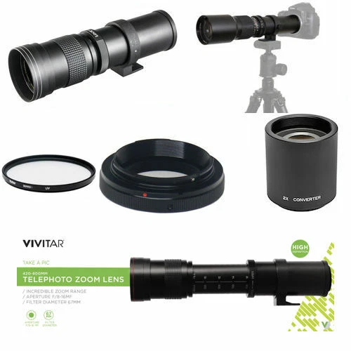  420-1600MM ZOOM LENS FOR CANON REBEl EOS XTI 1200D T3 T3I T4 T5 T6 7D 6D 1300D