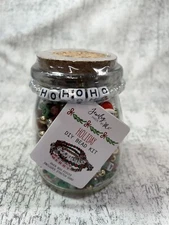 Jewelry Made By Me DIY Bead Kit Jar "HOLIDAY" w/Santa Clause Charm (White Santa)
