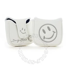Smile Face High-MOI Golf Mallet Putter Head Cover, White, 19th Hole Custom Shop