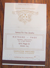 ROYAL FLASH MATCHBOOK COVER: MAYNARD-PAGE JEWELERS MIAMI, FLORIDA MATCHCOVER D19
