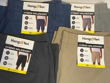 Hang Ten Men  s Shorts Hybrid Stretch Walk Short Gray Navy Blue Tan Black NEW
