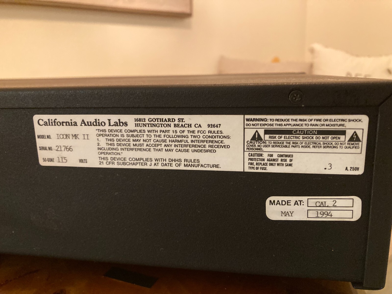 California Audio Labs Icon MKII CD Player Audiophile + Video! | eBay