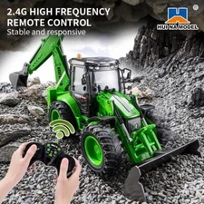 US Stock 1/14 1579 RC Backhoe Excavator Digger 2.4G 9CH RC Loader Model Toy Gift