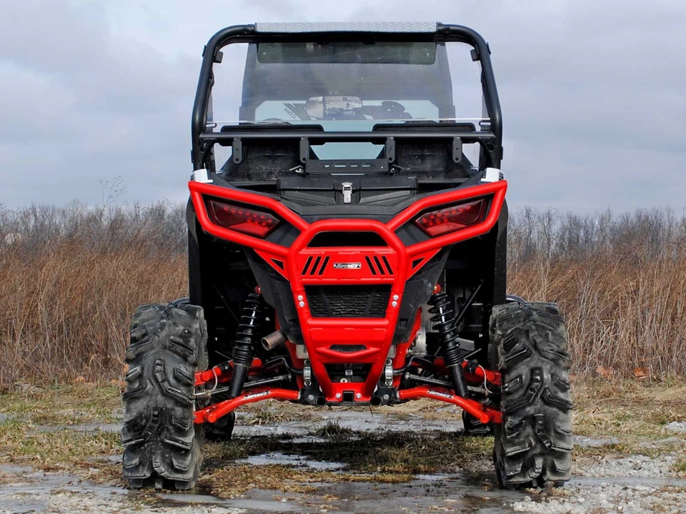 SuperATV Heavy Duty Rear Bumper for Polaris RZR 900 / S 900 (2015-2020) - Red - Image 3 of 4
