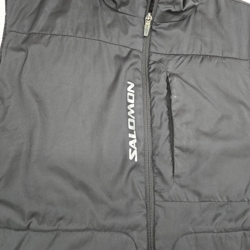 Chaleco acolchado Salomon para hombre pequeño forrado negro sin mangas cremallera completa Foto 4 de 4