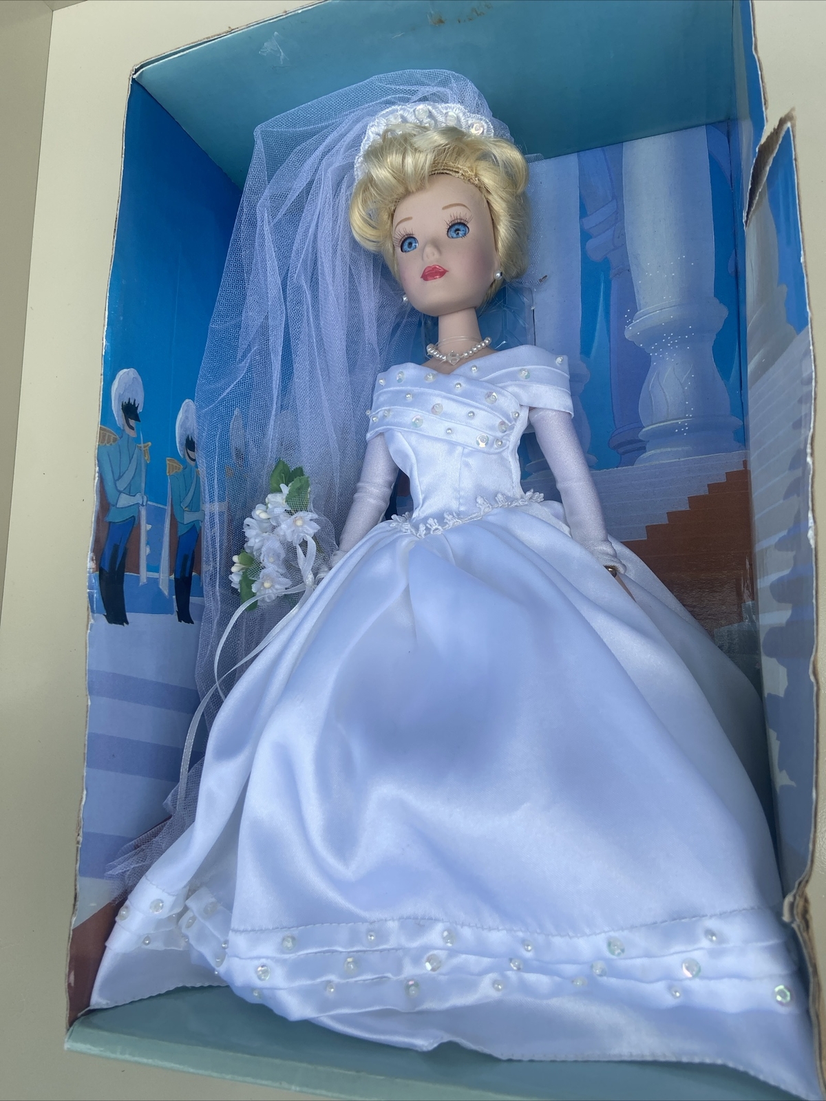Porcelain Princess Doll Bride Cinderella. 14" Tall. Wedding Gown