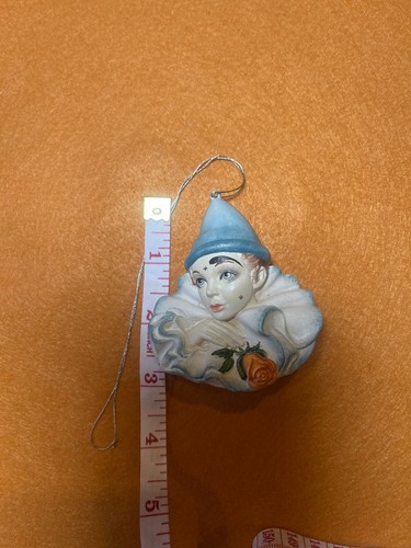 Antique Mira Fujita Pierrot Hanging Ornament Art Deco Clown Pastel Anri Italy - Picture 6 of 11