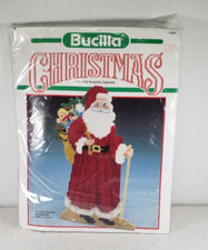 Bucilla Ye Olde Santa Doorstop Pre Cut Pastic Canvas Kit 61069 Christmas Holiday