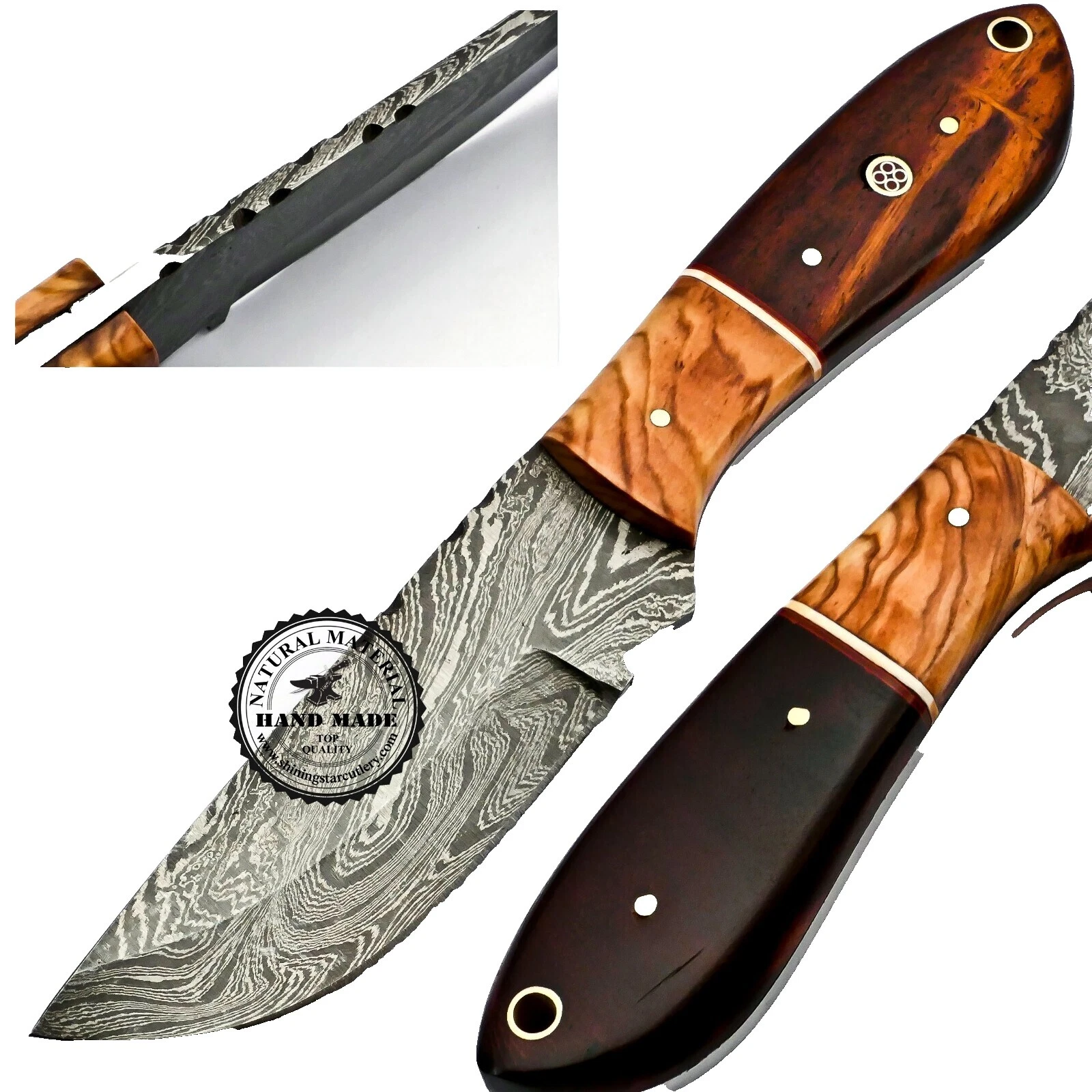 Damascus Steel Blade Clip Point Collectible Modern Everyday Carries Fixed Blade Knives