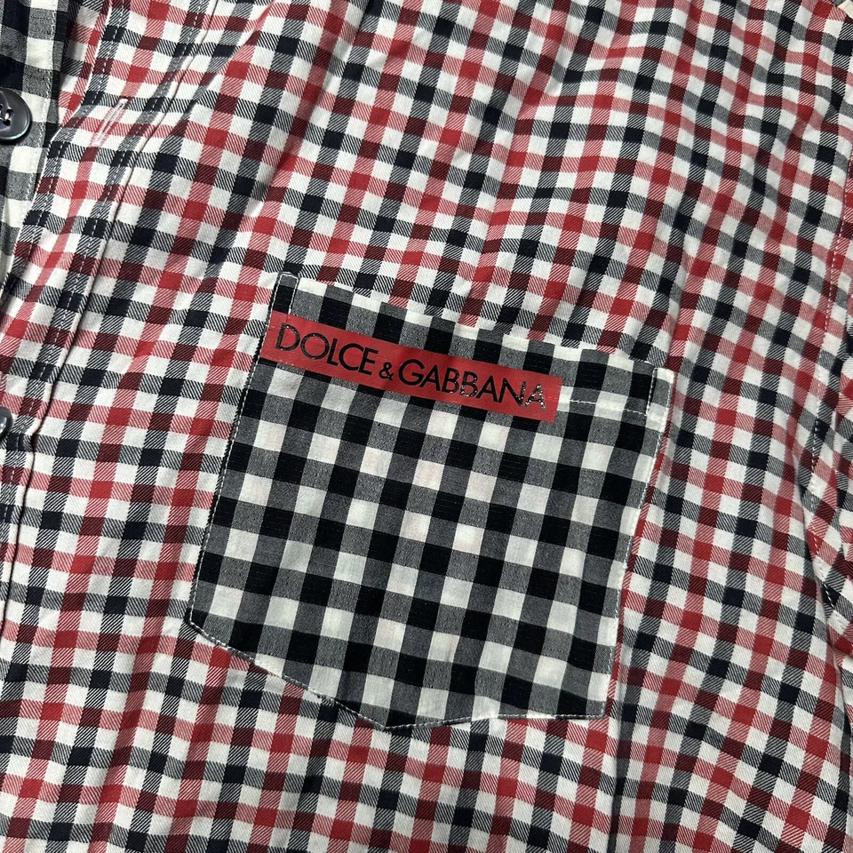 DOLCE & GABBANA Multicolor Patchwork Algodón Mangas Largas Hombres 40/US15 3/4 Foto 2 de 4