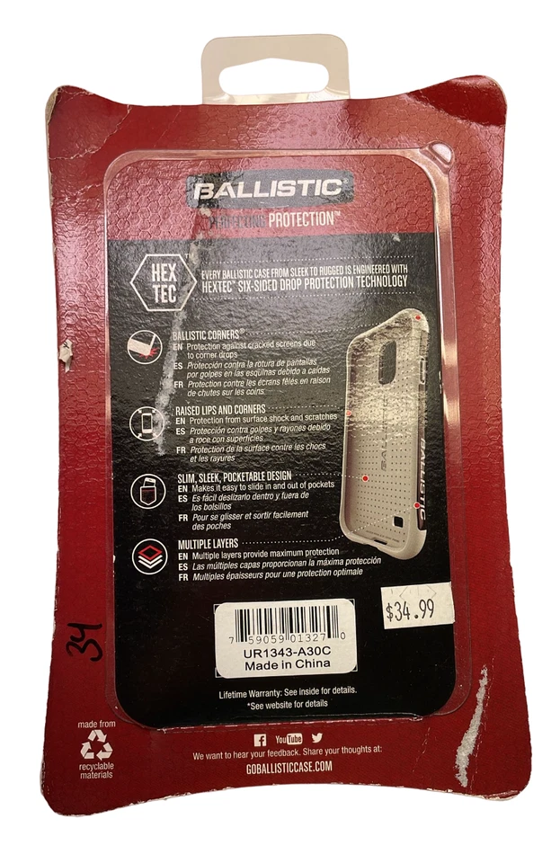 Ballistic Urbanite Series Case for Samsung Galaxy S5, Red/Black - Image 2 of 4