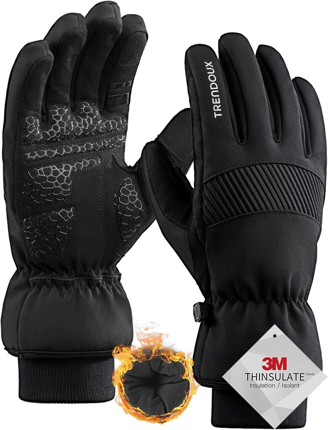 3M TRENDOUX Thermal Skiing Outdoor Insulated Anti Slip Gloves Black Size S L XL
Opens in a new windo